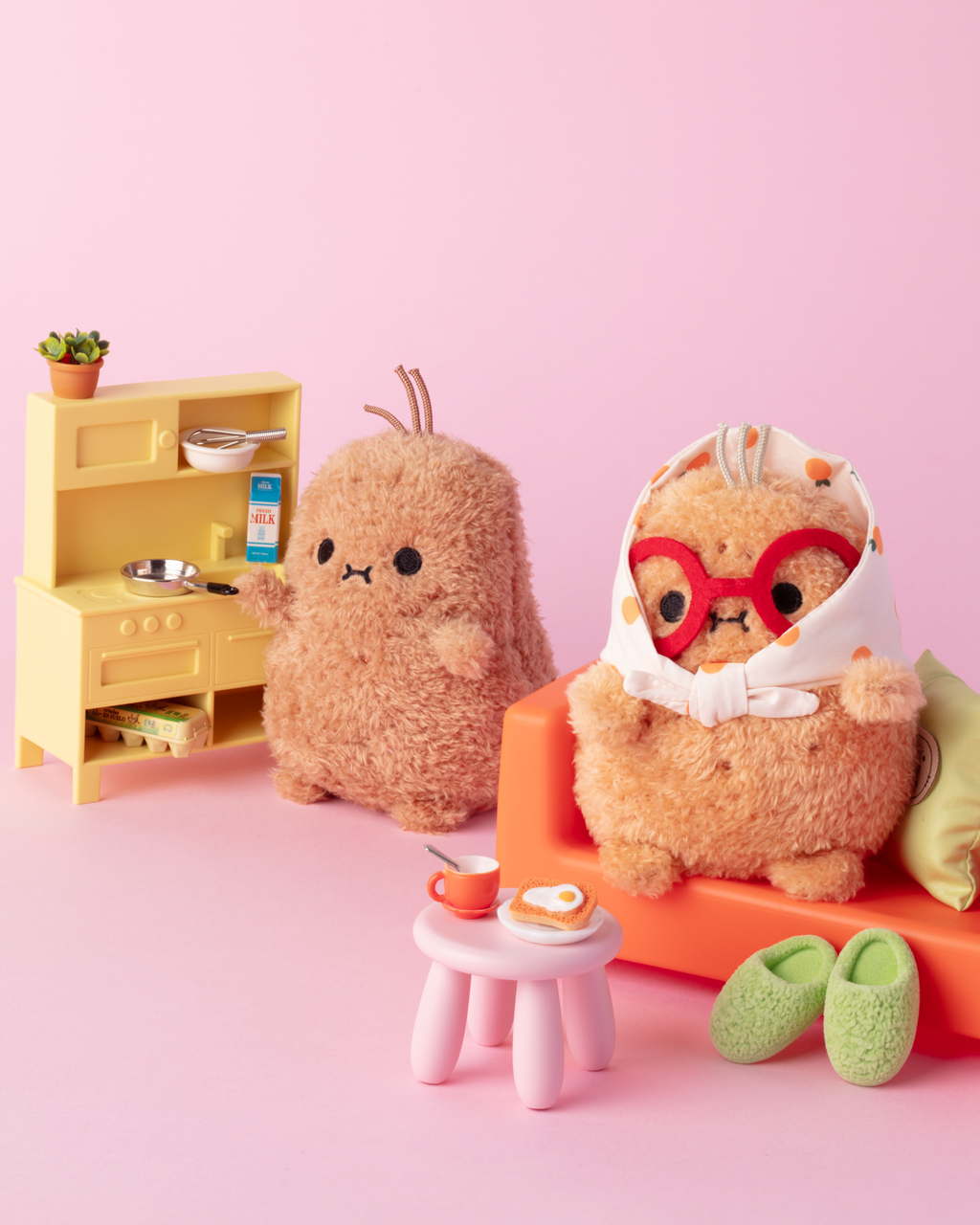Orange Grandma Mini Sitting Plush Toy