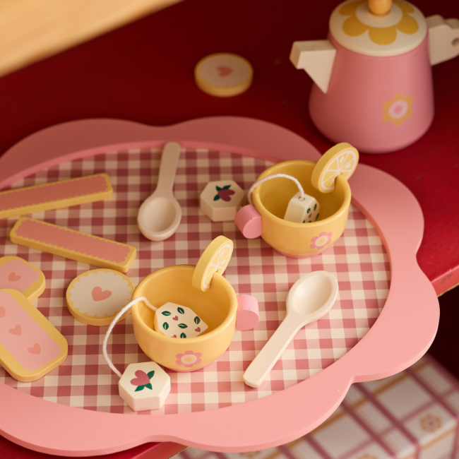 Wooden Toy - Pink Tea Set