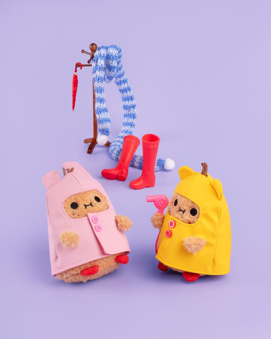 Bunny Boots - Pink Raincoat Mini Sitting Plush Toy